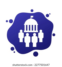 government workers and public service vector icon