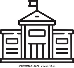 Governmental building vector icon, construction illustration, EPS