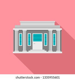 Governmental courthouse icon. Flat illustration of governmental courthouse vector icon for web design