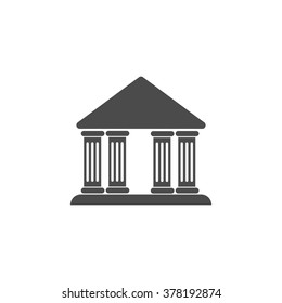 Governmental house, university, court, bank, museum. Vector icon grey