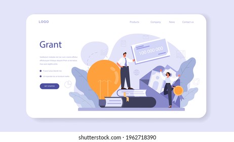 Governmental support web banner or landing page. Business bank loan