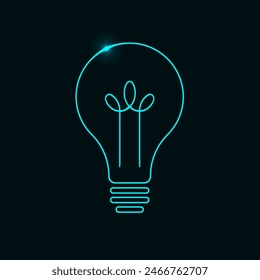Gowing neon light effect in bulb