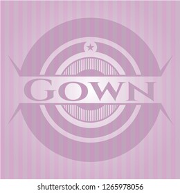 Gown badge with pink background