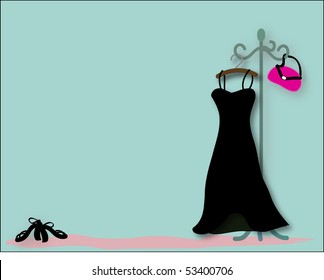 Gown hanging on clothes rack