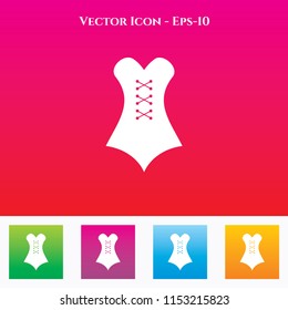 Gown Icon in Colored Square box. eps-10