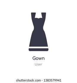 gown icon. isolated gown icon vector illustration from user collection. editable sing symbol can be use for web site and mobile app