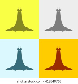 Gown  Icon on Four Different Backgrounds. Eps-10.