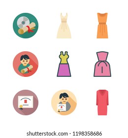 gown icon set. vector set about graduate, dress and diploma icons set.