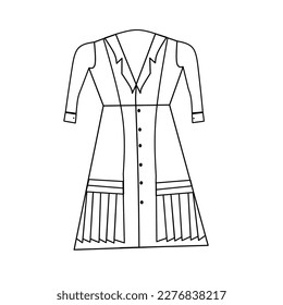gown with pajama collar, drawing flat sketches with vector illustration by sweettears