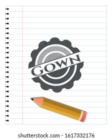 Gown penciled. Vector Illustration. Detailed.