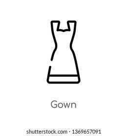 gown vector line icon. Simple element illustration. gown outline icon from user concept. Can be used for web and mobile