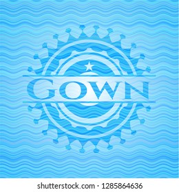 Gown water representation badge background.
