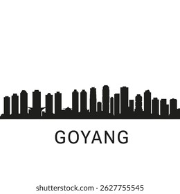 Silhueta Preta Skyline de Goyang City.