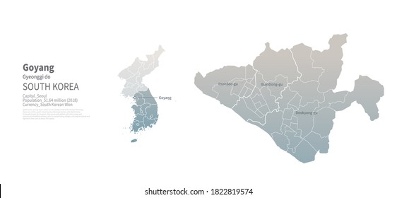 Goyang map. Map by Administrative Region of Korea.