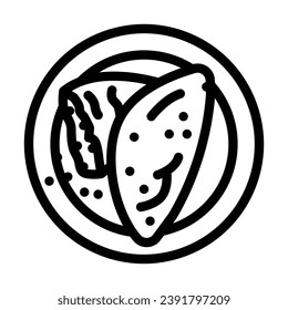 gozleme turkish cuisine line icon vector. gozleme turkish cuisine sign. isolated contour symbol black illustration