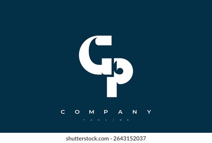 GP Abstract Geometric Logo Design. Modern and elegant logo design with simplistic typography elements, showcasing branding excellence.