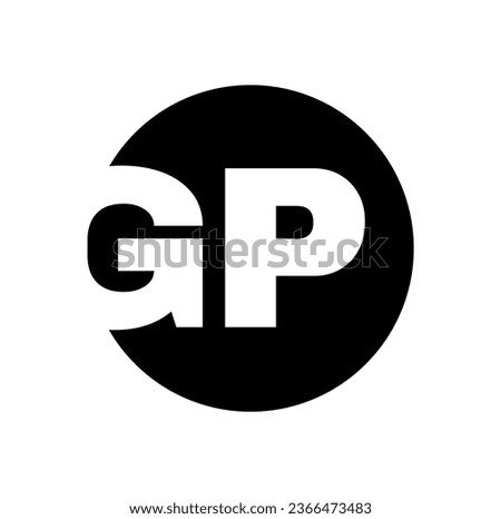 GP brand name typography monogram initial letter.