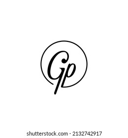 Concepto femenino de círculo GP logotipo inicial mejor para la belleza y la moda