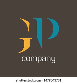 GP company logo design. Monogram letters G and P.
