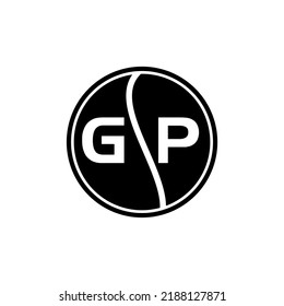 GP Kreativkreis Buchstaben Logo Konzept. GP-Brief-Design.
