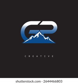 GP Creative Mountain Logo Bold Gradient Letter mark Branding Design for Business Outdoor Brands