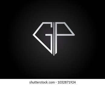 GP diamond shape silver color design