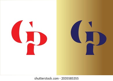 GP elegant logo with initials for company -vector