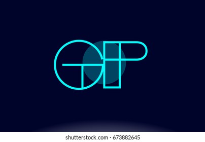 gp g p blue line circle letter logo alphabet creative company vector icon design template