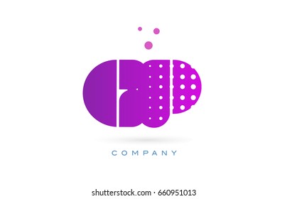gp g p pink dots dotted letter logo alphabet creative company vector icon design template