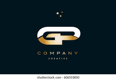 gp g p  white yellow gold golden metal metallic luxury alphabet company letter logo design vector icon template