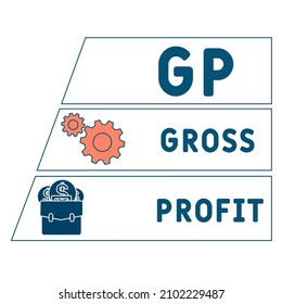 GP - Gross Profit acronym. business concept background.  vector illustration concept with keywords and icons. lettering illustration with icons for web banner, flyer, landing pag