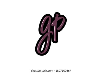 GP hand drawn modern brush lettering logo.