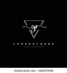 GP handwriting initial logo template vector.