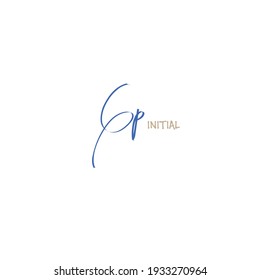 Gp logotipo manuscrito belleza monograma y diseño elegante