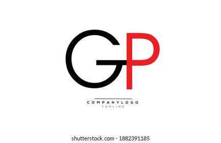 GP icon monogram letter text alphabet logo design