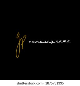 gp initial handwriting or handwritten logo for identity