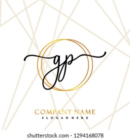 GP Initial Handwriting logo template vector