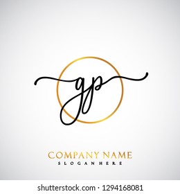 GP Initial Handwriting logo template vector