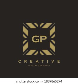 GP initial letter luxury ornament monogram logo template vector.