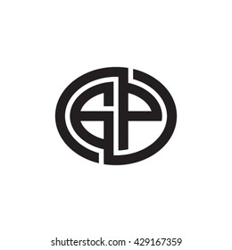 GP initial letters looping linked ellipse monogram logo