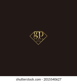 GP Initial logo diamond luxury wedding illustration