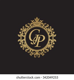 GP initial luxury ornament monogram logo