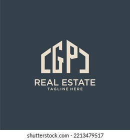 Initial-Monogramm-Logo der GP für Immobiliendesign