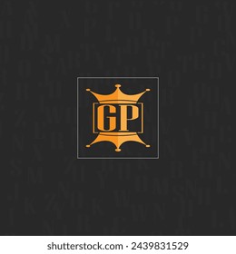GP initial monogram logo with square style design.