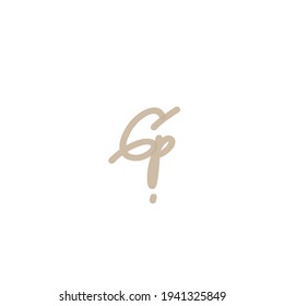 Gp initials, handwriting logo for identity