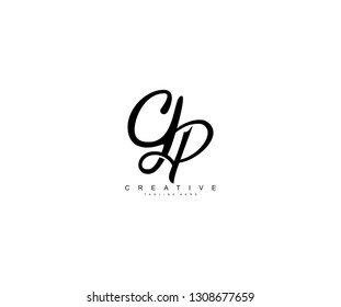 GP Letter Linked Script Calligraphy Creative Logo Design
