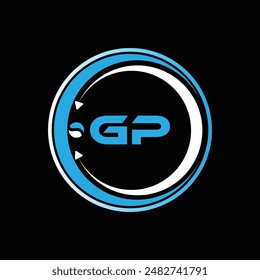 GP letter logo design with a circle shape GP Logo design. GP letter logo creative design. GP unique design.