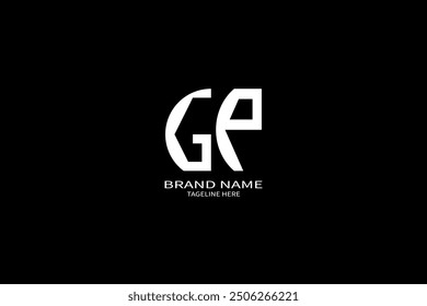GP letter logo design. circle, triangle, hexagon, flat and simple style with white color variation letter logo set in one artboard. GP minimalist