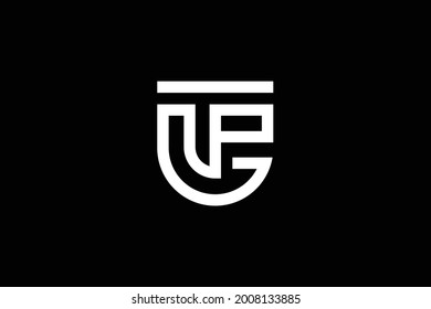 Diseño del logo de la letra GP sobre fondo de lujo. Concepto del logotipo de la letra de monograma PG. Diseño de iconos GP. icono PG elegante y profesional de la letra blanca en color sobre fondo negro.