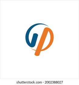 Diseño del logo de la letra GP. Ilustración vectorial de una plantilla.